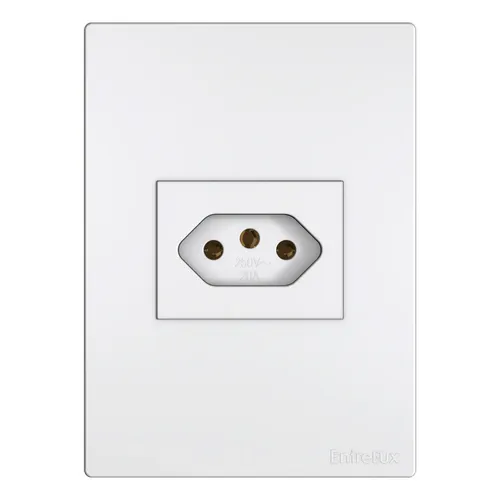 2 Tomadas 2p+t 20a/250v~ Com Placa Horizontal Petra Dupla