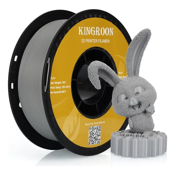 Kingroon Filamento Pla+1.75 Mm 1kg Alta Calidad High Speed Color Gris