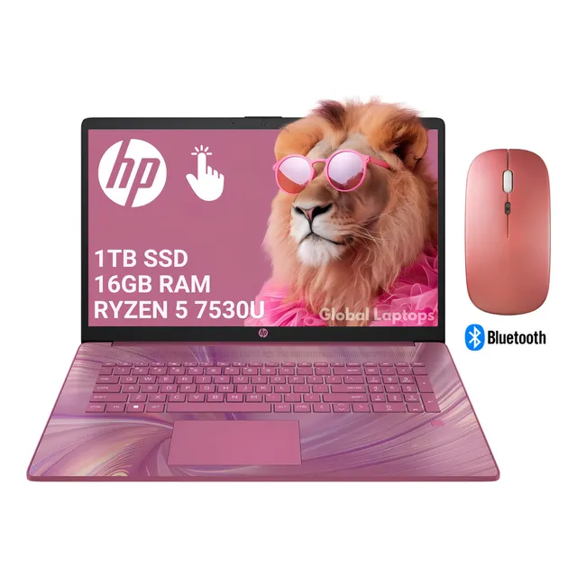 HP 17 Pavilion Ryzen 5 7530u 16 GB de RAM 1 TB Ssd Pantalla 17.3 Hd+ Amd Radeon Graphics Laptop Rosa Incluye Windows 11 Con Regalo