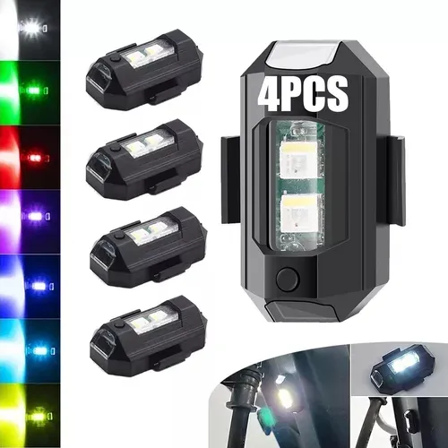 Luz Led Bicicleta Moto Strober Moto Fija 7 Colores