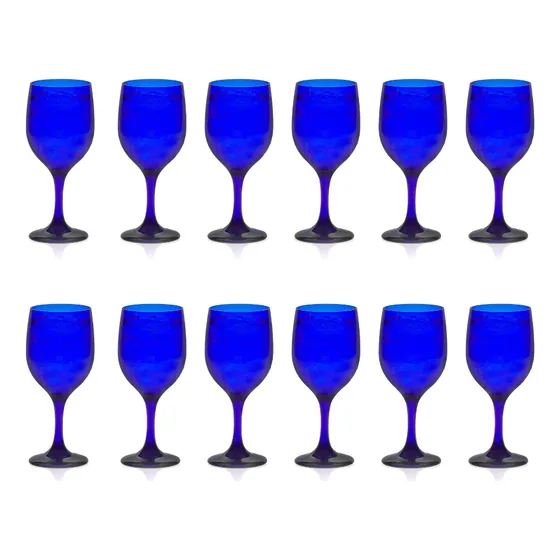 Copas X12 Cobalto 340 Ml De Vidrio Color Azul Crisa