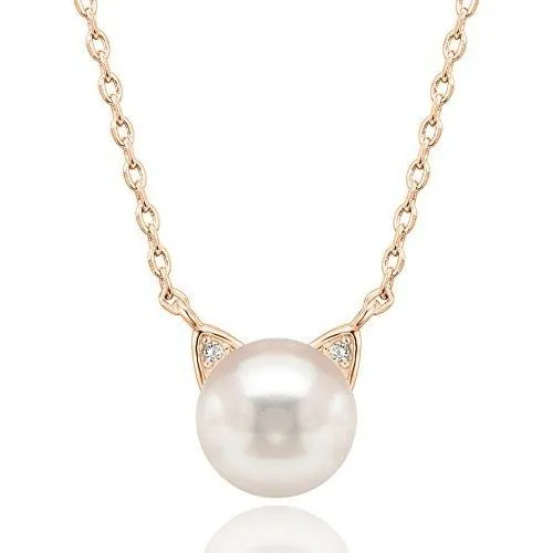 Pavoi Handpicked Aaa+ Cat Ear Colgante De Perlas Mystg