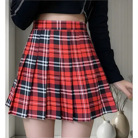 Falda Roja Plisada Cuadrille Juvenil Talla M Hasta Xxxl