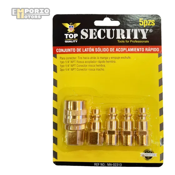 Kit Acoples Manguera Compresor De Aire 1/4 5 Piezas Npt