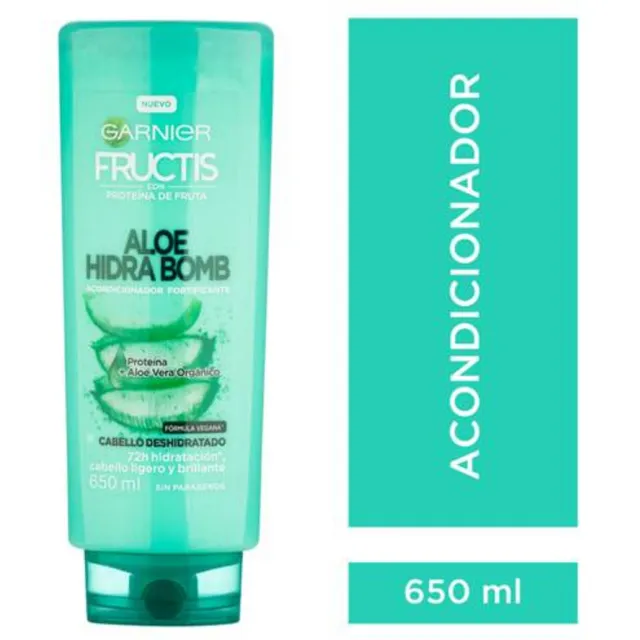 Acondicionador Garnier Fructis Aloe Vera Hidra Bomb 650 Ml