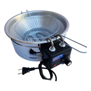 Fritadeira Eletrica Industrial Tacho Redonda 5l Profissional Cor Prateada 127v Fritadeira Eletrica Industrial Tacho Redonda 5l Profissional Cor Prateada 127v