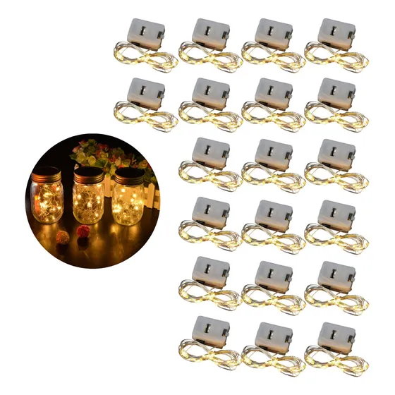 Kit 20x Cordão Mini Led Fada 2 Metros 3 Funções Atacado