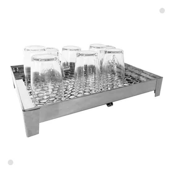 Escorredor De Copos 40x30cm Em Inox Bar Lanchonete