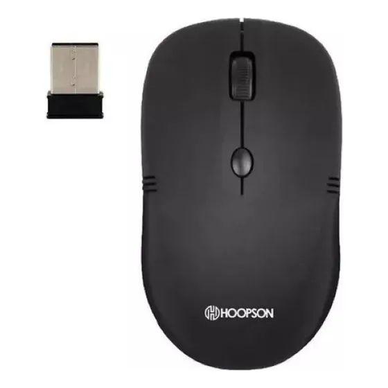 Mouse Sem Fio Óptico Wireless Hoopson Ms-037w - 1600 Dpi Cor Preto