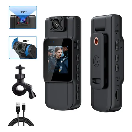 Filmadora 4k Hd Vlog Câmera De Ação Com Ciclismo Suporte Preto 180° Lente Giratória 135° Grande Angularcom Wifi Conectar