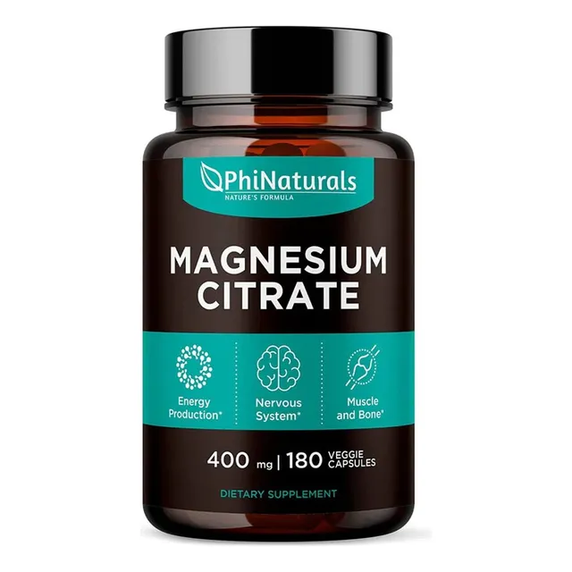 Citrato De Magnesio Magnesium Citrate 400mg X 180 Capsulas 