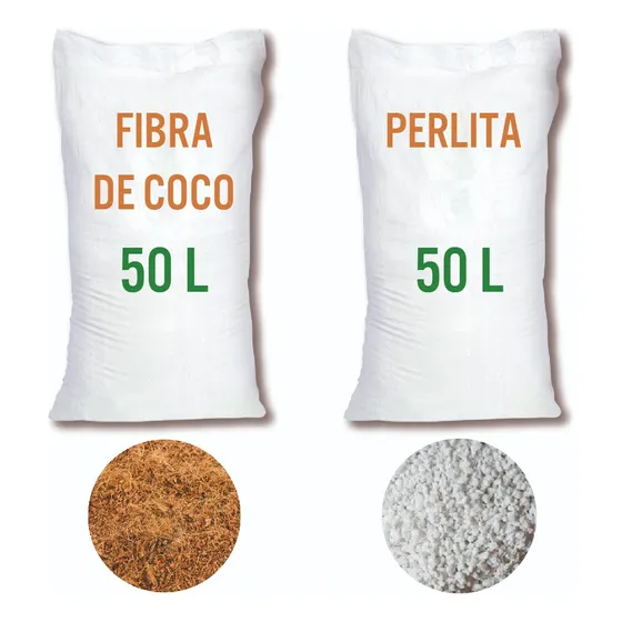  Fibra De Coco + Perlita 50 Litros C/u Sustratos Pack