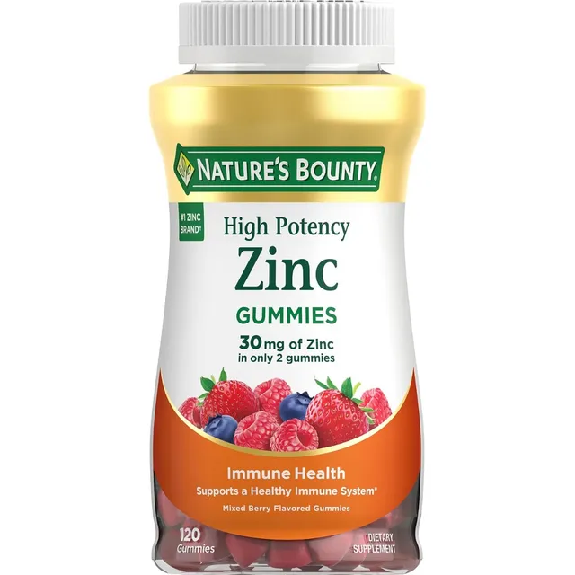 Zinc 30 Mg Nature's Bounty 120 Gomitas Bayas