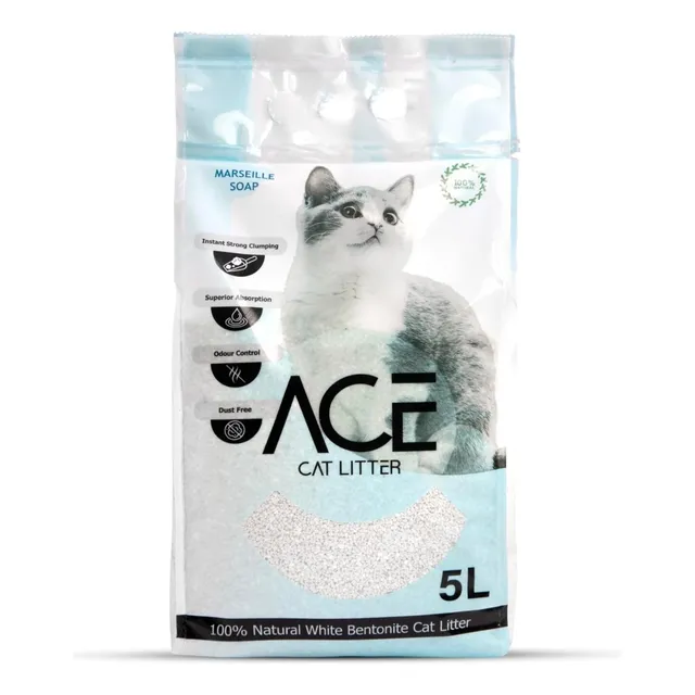Arena Para Gatos Ace Carbon Activo Aglomerante 5l