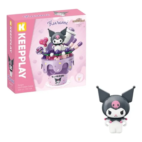 Keeppley Sanrio Kuromi - Set Cono Crujiente Sabor Uva