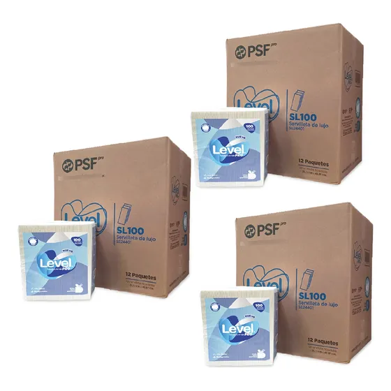 Servilletas De Lujo Level Pro Sl100 Se24401 3 Cajas