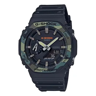 RelĂłgio De Pulso Casio Ga-2100 Com Corria De Resina Cor Preto - Bisel Verde/marrom RelĂłgio De Pulso Casio Ga-2100 Com Corria De Resina Cor Preto - Bisel Verde/marrom