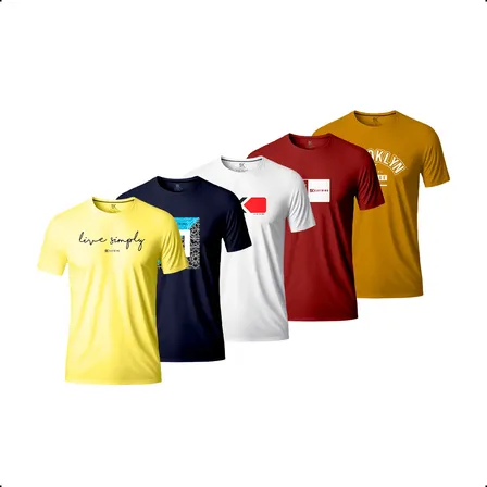 Kit 5 Camiseta Masculina Leves Defeitos Algodão Variadas Gg Estampa Localizada