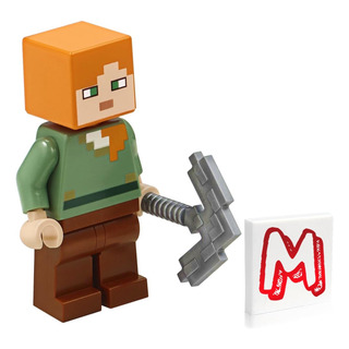 Minifigura De Minecraft De Lego - Alex (con Pico De Hierro) Minifigura De Minecraft De Lego - Alex (con Pico De Hierro)