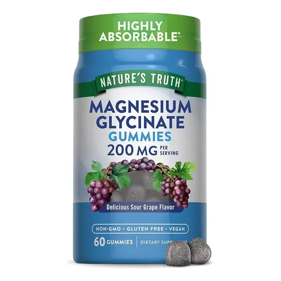 Glicinato De Magnesio 60 Gummies Nature's Truth Sabor Sour Grape | Cuotas sin interés
