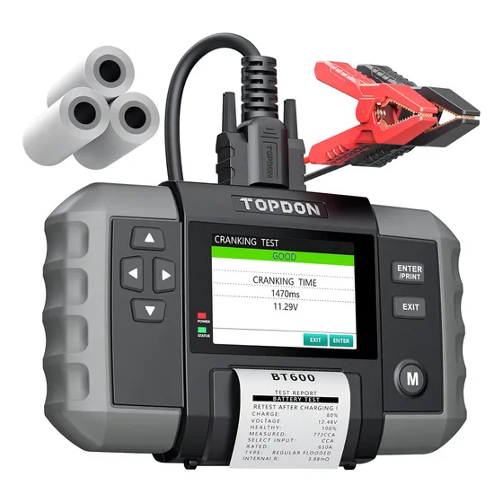 Probador De Batería De 12 V Pruebas De Arranque Topdon Bt600