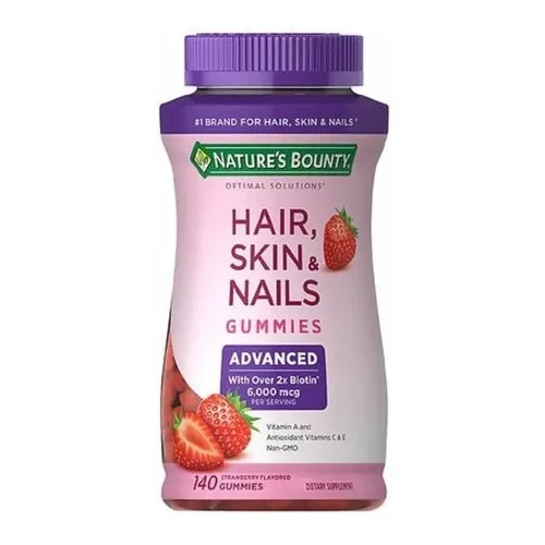 Natures Bounty Hair Skin & Nails Advanced 140 Gomitas Frutilla