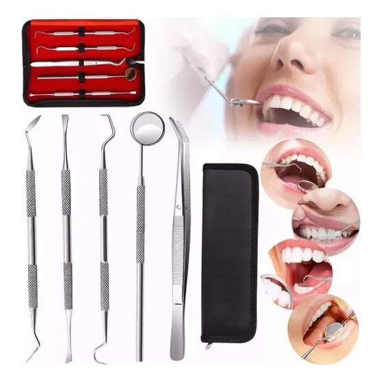 Set De 5 Kit Limpieza Y Cuidado Dientes De Acero Inoxidable 