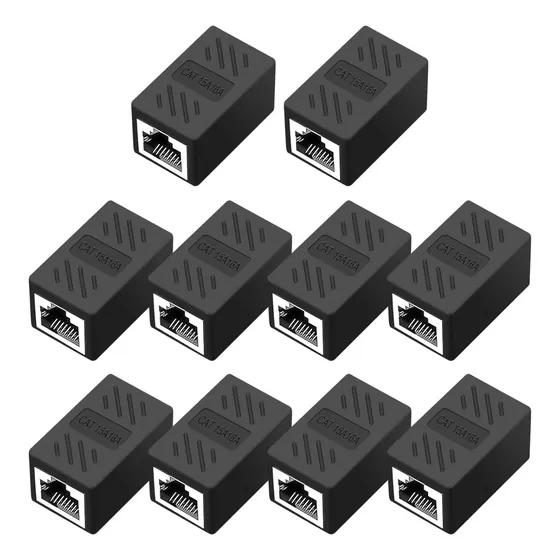 Pack De 10 Coupler Cable Red Rj45 Hembra Utp Union Empalme 