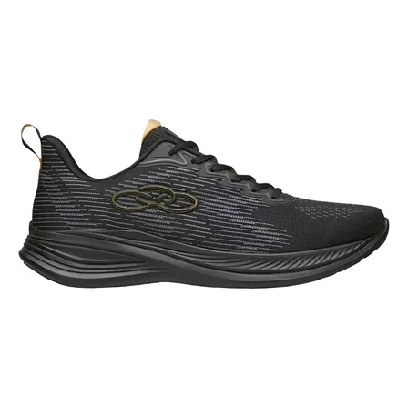 Tenis Olympikus Marte Masculino Original Macio Caminhada Eva Preto/dourado Liso 42 Br