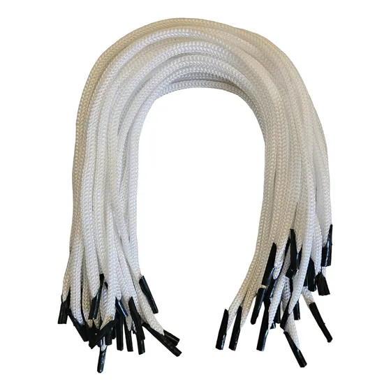 Cordão 6/1 Branco C/ Ponteira Preta - Alça De Sacola 1000 Un