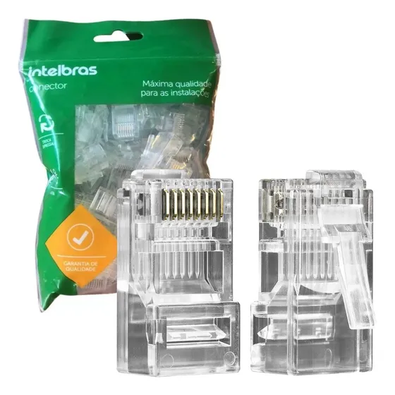 Conector Rj45 Cat6 50un Conex 1000 Alta Qualidade Intelbras