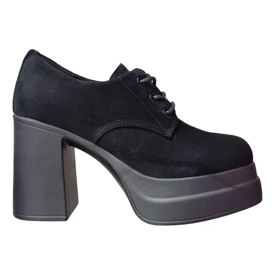 Nuevos Zapatos Con Terraplén Y Taco Elegantes En Gamuza