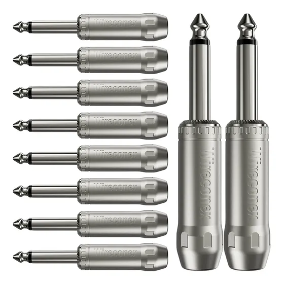 Kit De 10 Conectores Plug P10 Mono Ts Linha Macho Wireconex