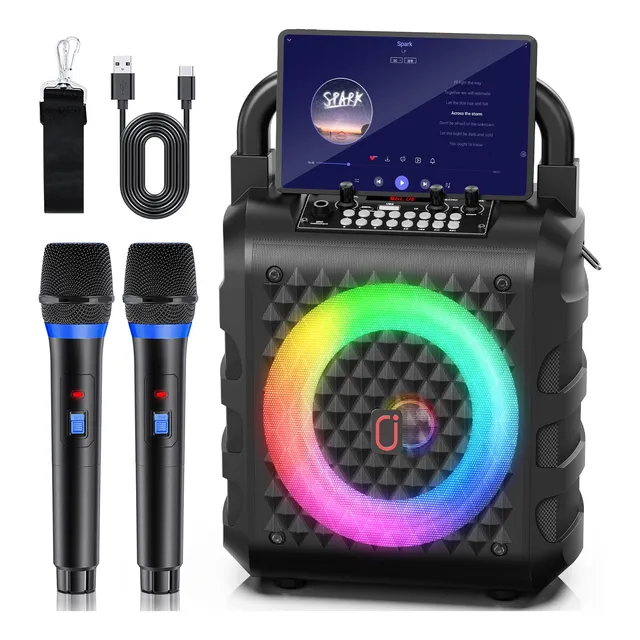 Máquina De Karaoke Portátil Con Subwoofer Y Bluetooth 5.3