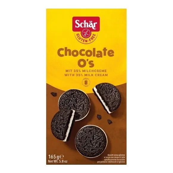 Kit C 6 Biscoito Chocolate Recheado Os Sem Glúten 165g Schar