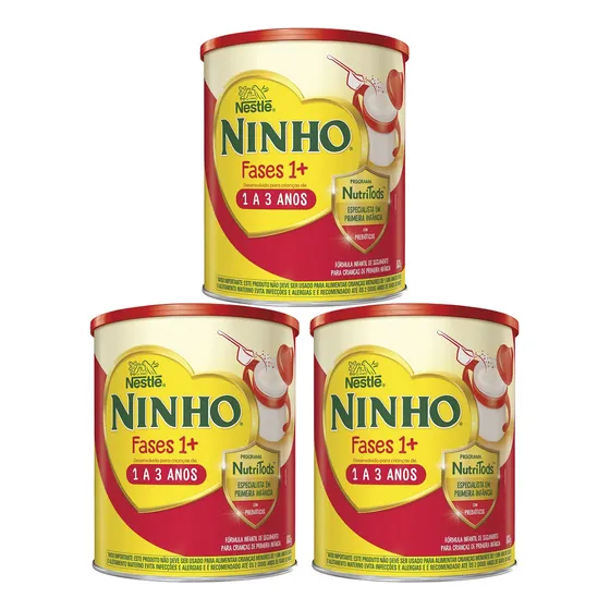 Nestlé Ninho Fases 1+ kit 3 latas de 800gr