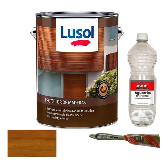 Protector Para Madera Interior Exterior Lusol 20 Lts. Color Caoba
