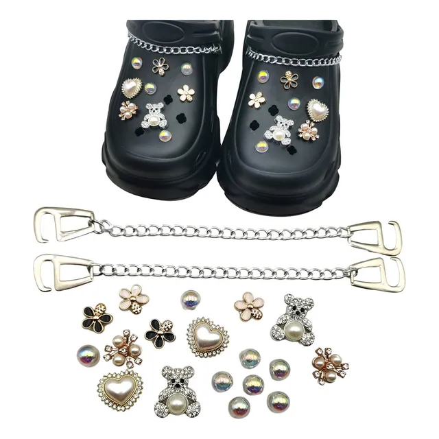 20 Peças De Pingentes De Urso De Flor Para Crocs, Pingentes
