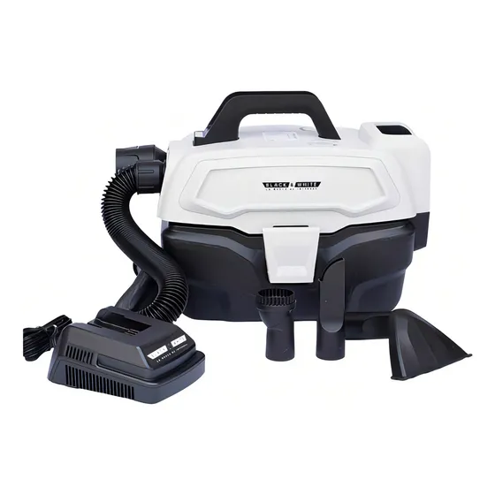 Aspiradora Inalámbrica Seco-húmedo 15 Lts 150w - 18v Bat 2ah Color Blanco y Negro