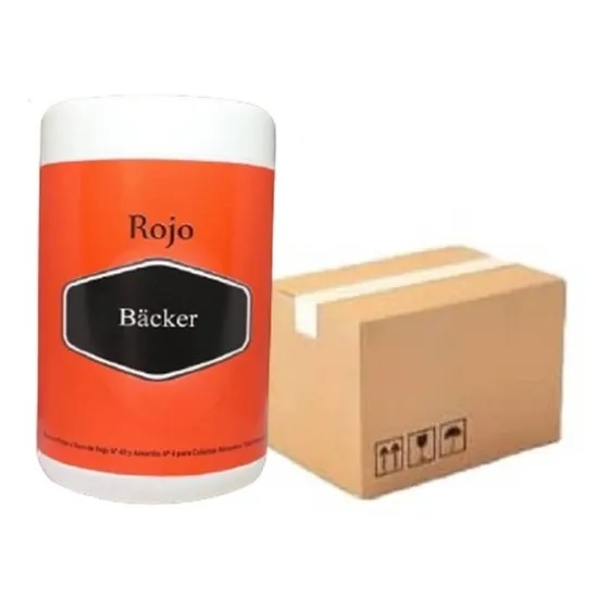 Colorante En Polvo Rojo Backer 500g Vegano X Caja 12und