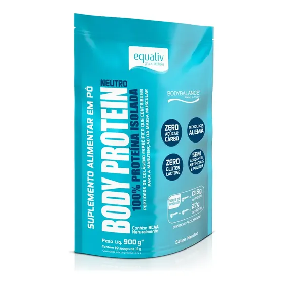 Proteína Equaliv Body Protein Refil 900g em pó Sem sabor x 900g