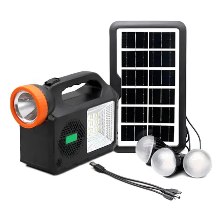 Kit Emergencia Energía Radio Solar Multiusos Ampolletas Linterna Usb
