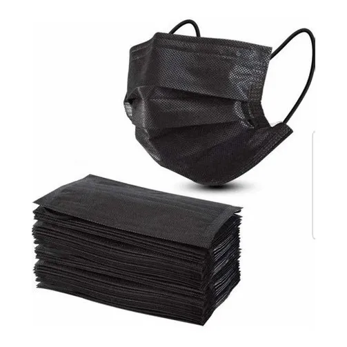 Tapabocas Negro Mascarilla Caja 50 Unidades Desechables Quir
