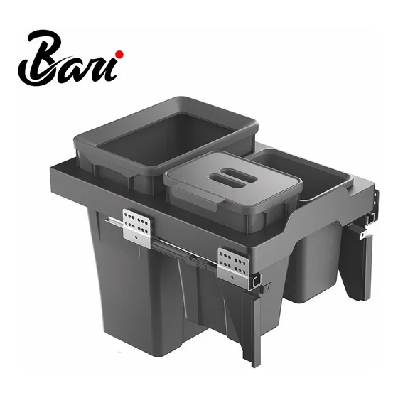 Papelera Ecológica Extraíble De 40 Cm 18l+6l+5l Marca Bari