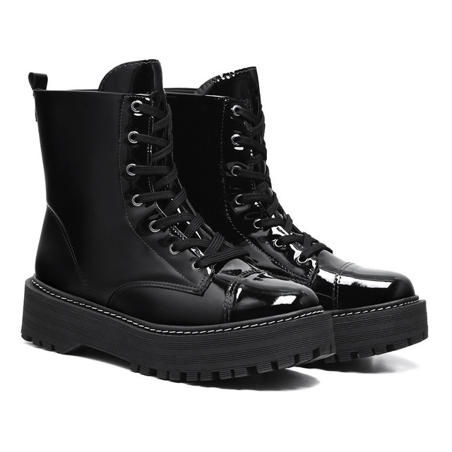Bota Coturno Feminina Blogueira Tratorado Plataforma Confort Bota Coturno Feminina Blogueira Tratorado Plataforma Confort