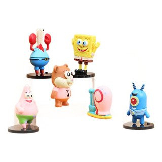 Juego De 6 Piezas De La Colección De Figuras De Bob Esponja, Juego De 6 Piezas De La Colección De Figuras De Bob Esponja,