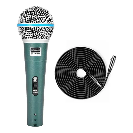 Microfono Dinámico Profesional Karaoke para Bmg58a Marca Bomge Color Verde Oscuro