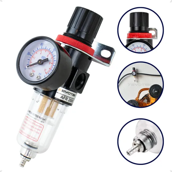 Filtro Ar 1/4 Eliminador De Água Suporte Pressão Compressor