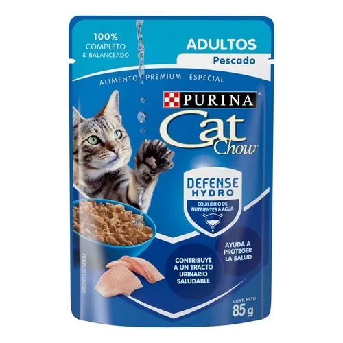 Alimento Cat Chow Pouch Adulto Pescado 85g