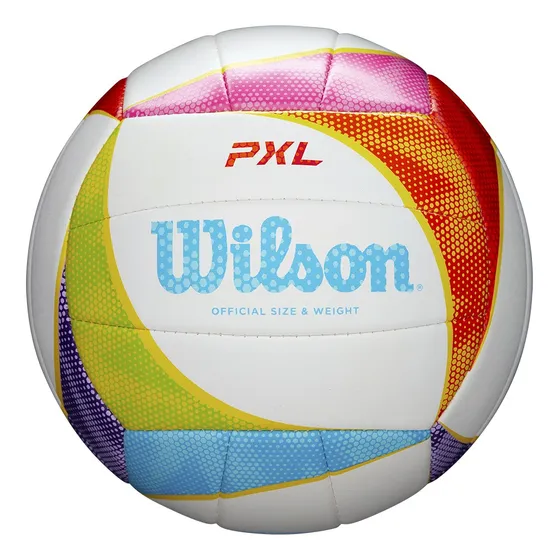 Pelota de voleibol Wilson Pixel, pesos y medidas oficiales, color blanco/rojo